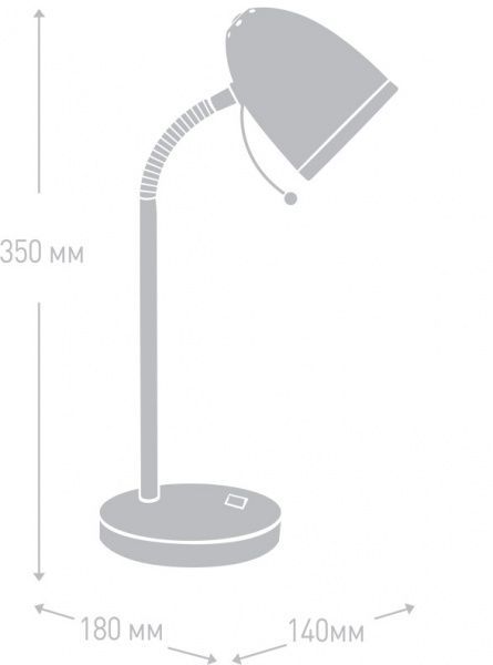 Настольная лампа офисная Camelion C03 6396193 1x40 Вт E27 серебристый металлик KD-308 