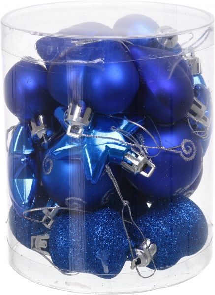 Набор елочных шаров и декораций Завиток синий d40 мм 20 шт./уп. 
