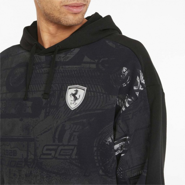 Джемпер Puma FERRARI RACE AOP SWT HOODIE 53371801 р. M чорний
