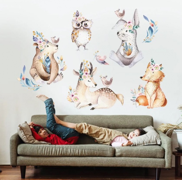 Наліпка Zatarga Лісові звірята Z202063 90x56 см