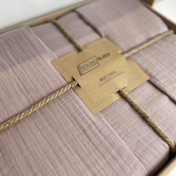 Комплект постельного белья Muslin Powder 2.0 пудровый SoundSleep 