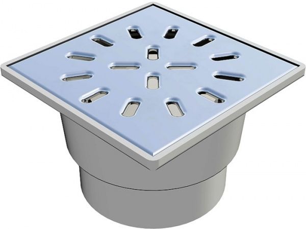 Душевой трап Water House Душевой трап WATER HOUSE, верт.D110 пластиковая решетка 150х150 сухой затвор