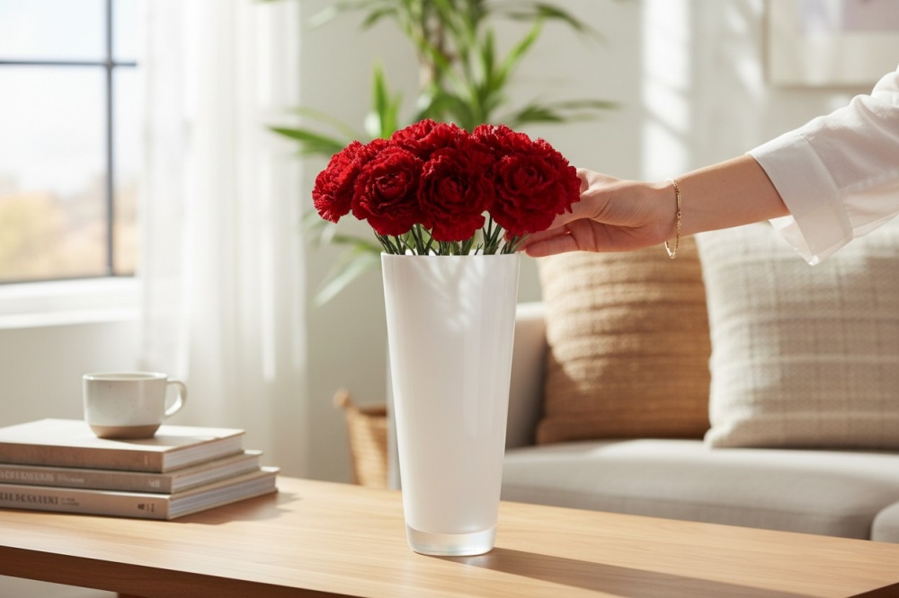 Ваза скляна Wrzesniak Glassworks Sofi 38 см біла 17-8816A