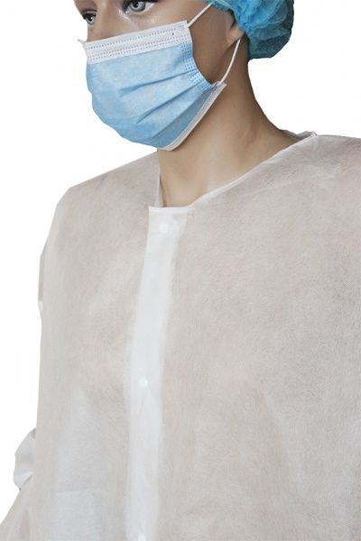 Халат из спанбонда на кнопках 25 г/кв. м р. XXL рост универсальный белый