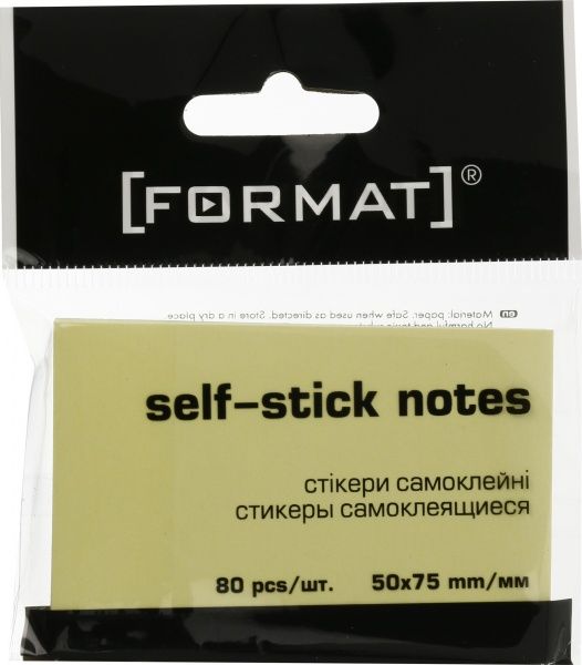 Бумага для заметок с липким слоем 50х75 мм 80 шт. F27931 Format