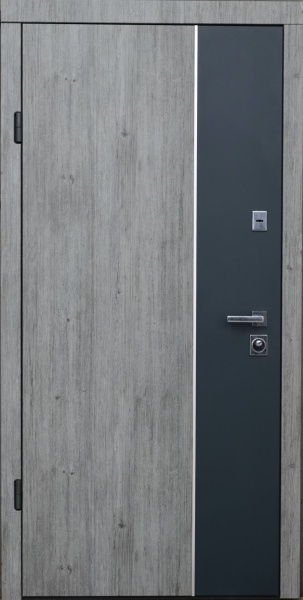 Двері вхідні протипожежні Berez Smart Party BZ 95 L дуб вулканічний / RAL 7016 2040x950 мм ліві