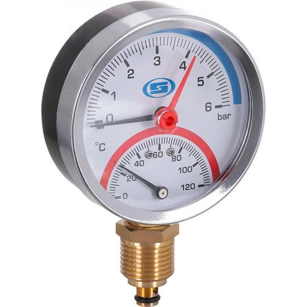 Термоманометр Gross вертикальний 1/4