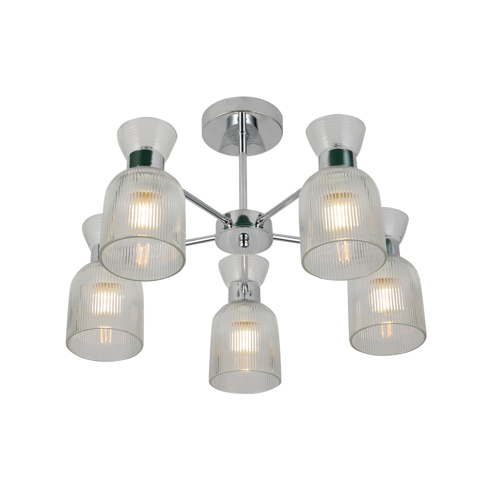 Люстра Miorro Viola 530х330 мм метал/скло 5x40 Вт E14 хром 51-311-122