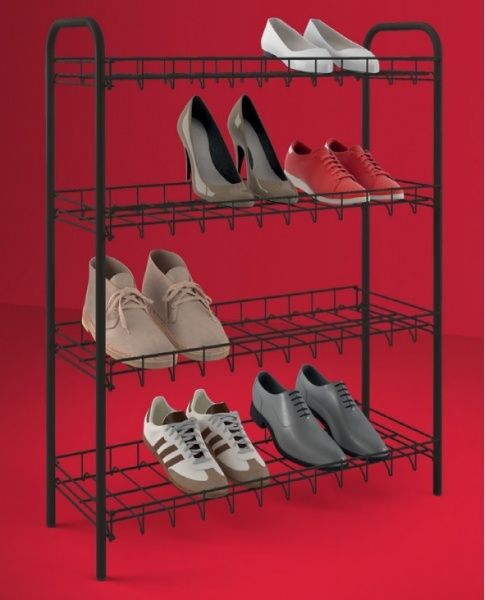 Етажерка Metaltex 4-рівнева для взуття Shoe4 800x230x640 мм чорний (365504 030) 
