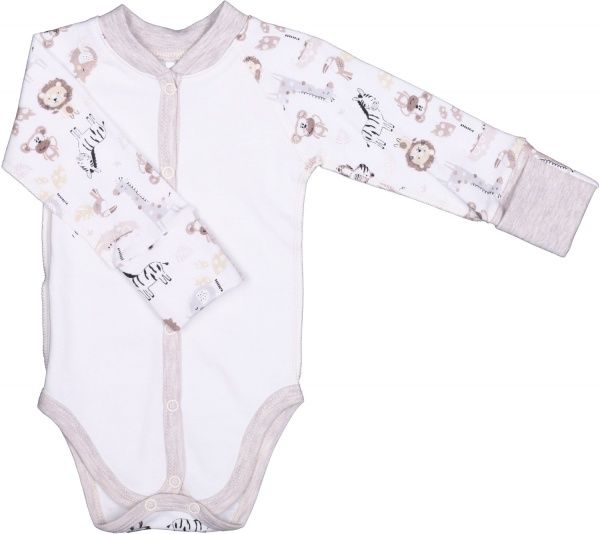 Боди детское унисекс Baby Veres Crazy Zoo р.62 бежево-коричневый-2 