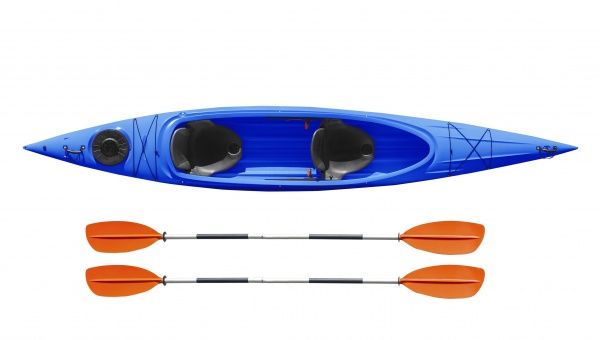 Каяк туристичний двомісний Riverday (ex Kolibri) Twin-GO!, з веслом, синій