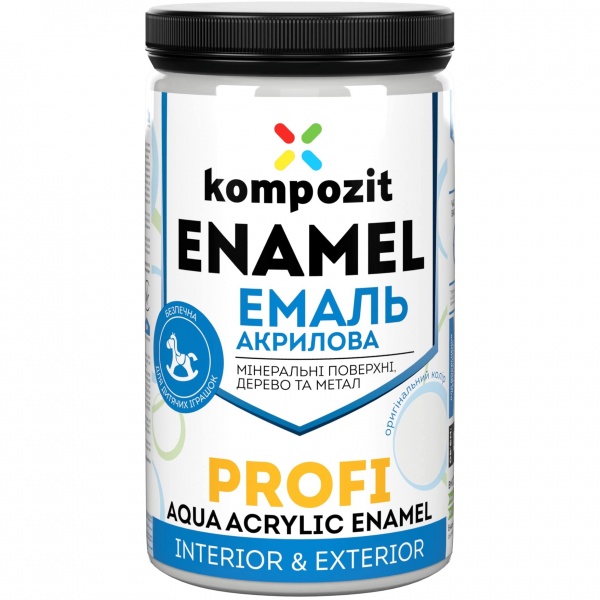 Эмаль Kompozit акриловая Profi белая глянец 0,7л