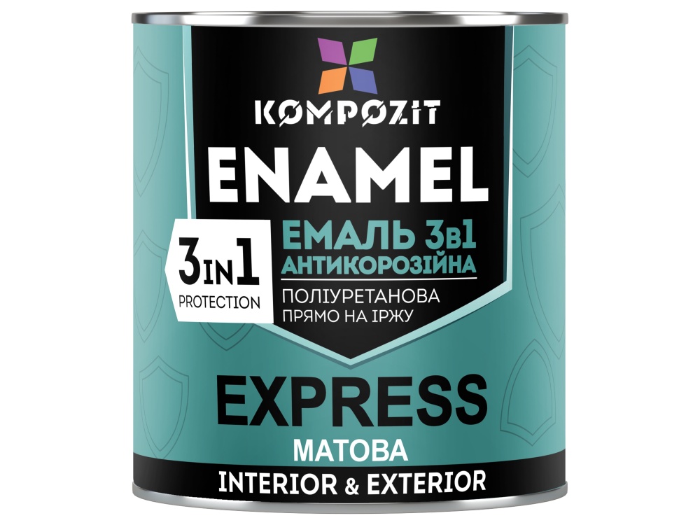 Эмаль антикоррозионная Kompozit 3 в 1 EXPRESS RAL 9003 белый мат 0,8кг