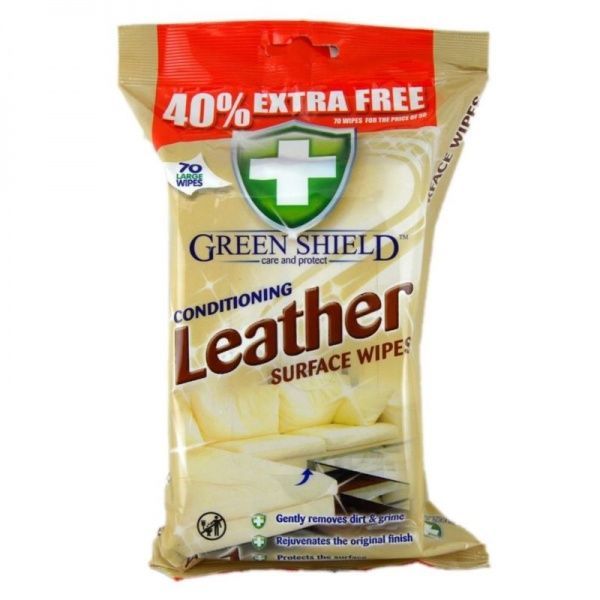 Влажные салфетки Green Shield Leather Surface Wipes 70 шт.