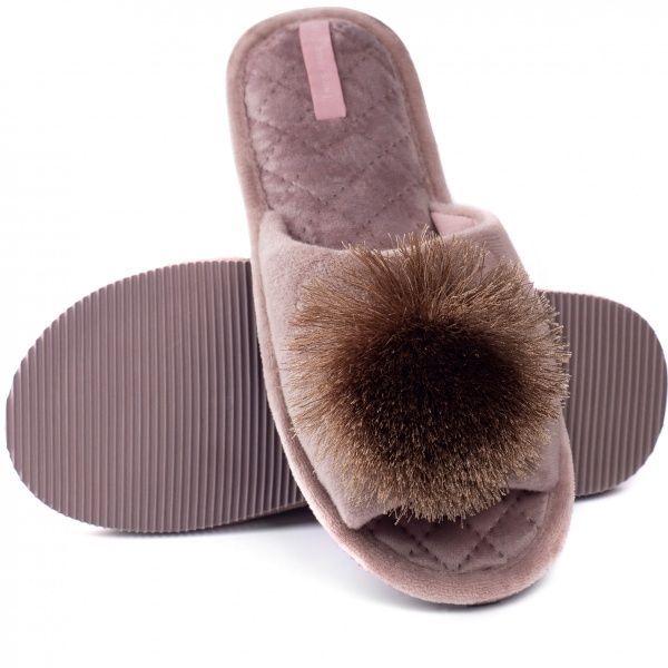 Капці домашні Twins HS-VL помпон р. 38-39 бежевий 