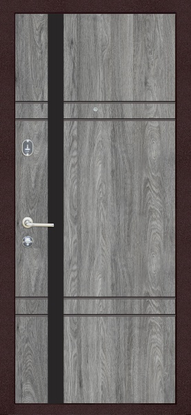 Дверь входная TM Riccardi Стандарт 5-С BG бетон темный / дуб юджин 2050x960 мм левая