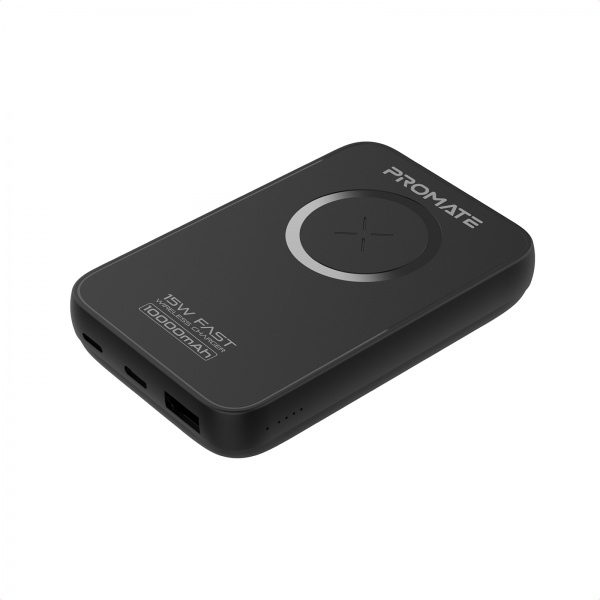 Портативний зарядний пристрій Promate PowerMag-10+ 10 m/Ah black