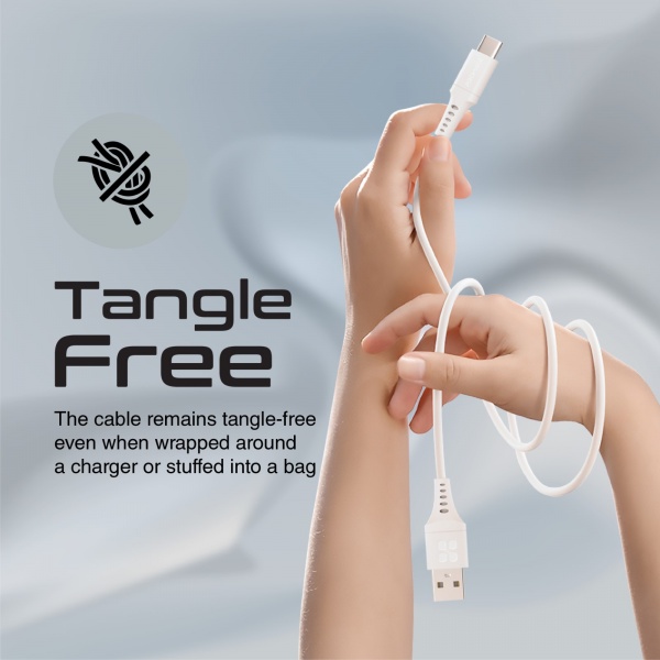 Кабель Promate PowerLink-AC120 USB-A to USB-C 3А 1,2 м білий (powerlink-ac120.white) 