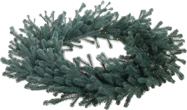 Венок новогодний литой Венский большой голубой d590 мм ВЛВбв 