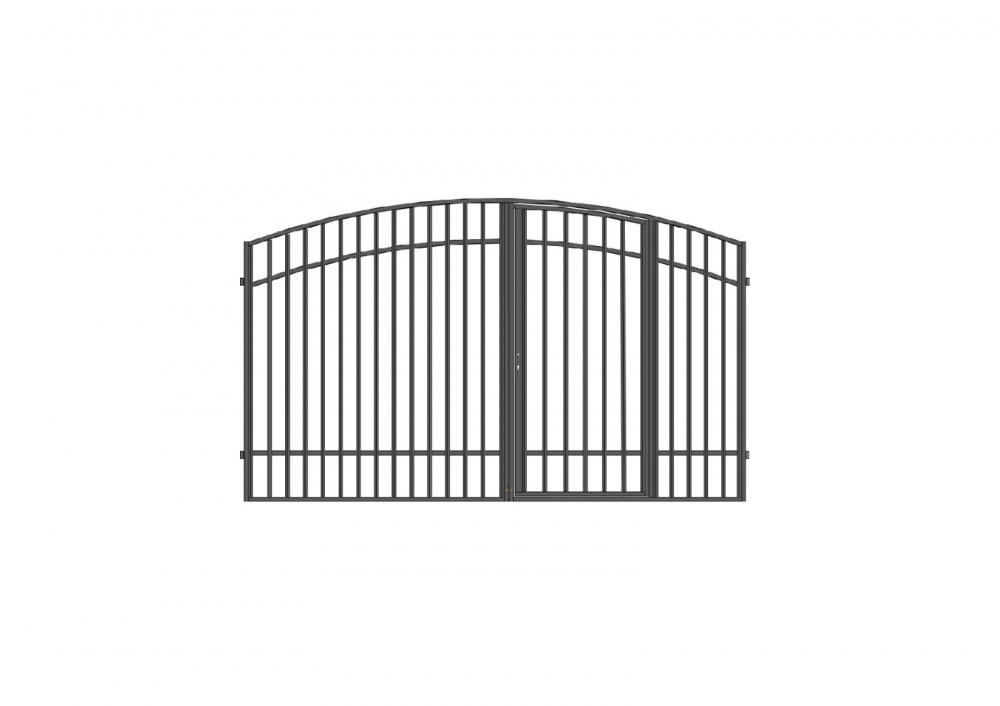 Ворота ковані Fijo з вбудованою хвірткою (Лофт 3D) 3500*2100*50