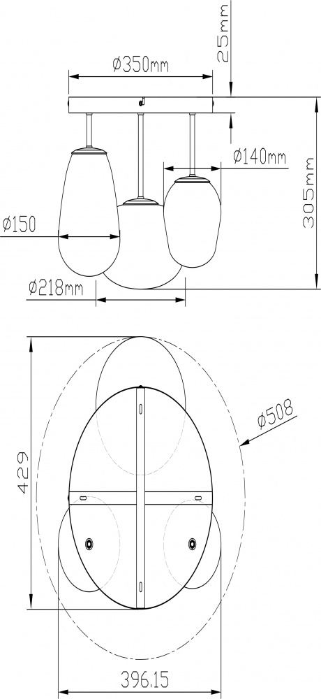 Люстра потолочная Sensio Hollywood 3x40 Вт E14 золото-дымчатый ALB-C00193-GD-E