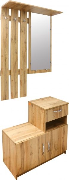 Прихожая с зеркалом Пехотин Ивона 1916х800х380 мм дуб тахо