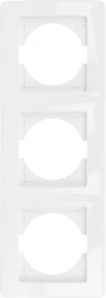 Рамка трехместная TEM Ekonomik вертикальная белый 4324153