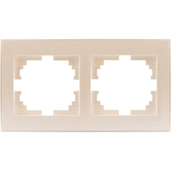 Рамка двухместная Lezard Rain горизонтальная жемчужно-белый 703-3030-147