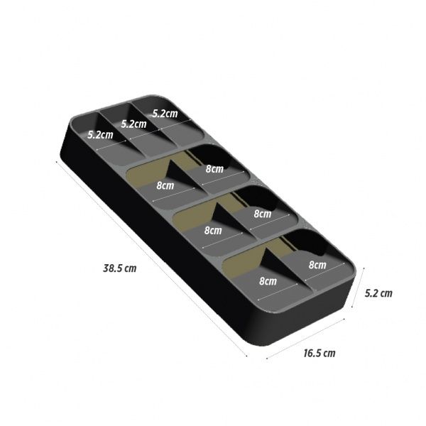 Лоток для столовых приборов двойной Omak Plastik 38,8x17x5,2 см (50804) Deco Bella