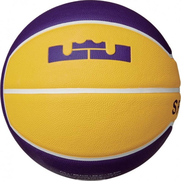 Баскетбольный мяч Nike PLAYGROUND 4P L JAMES N.000.2784.728 р. 7 желто-голубой 