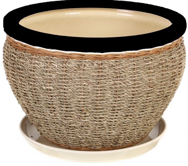 Горшок керамический (984ст4) круглый 12 л черный 