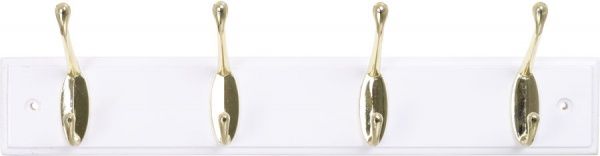 Вішалка Larvij на 4 гачка Білий 363х60х12 мм