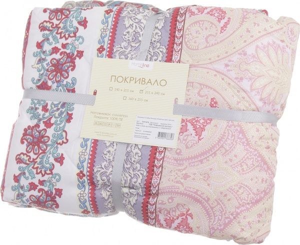 Покрывало стеганое Пэчворк 2409 240x215 см бежевый с коричневым 