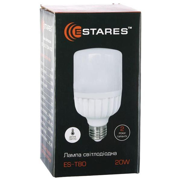 Лампа світлодіодна Estares 20 Вт Т80 матова E27 220 В 4200 К 
