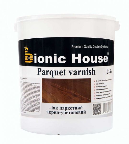 Лак паркетний Bionic House глянець прозорий 2,5 л