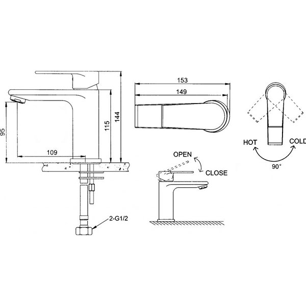 Змішувач для умивальника EGO Lite F0122801101