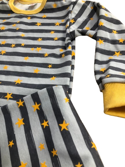 Пижама детская для мальчиков Моя планета серая полоска р.110–116 серо-желтый Пж300-6 