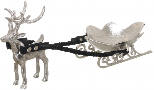 Статуэтка оленья упряжка 56x24x20 14377