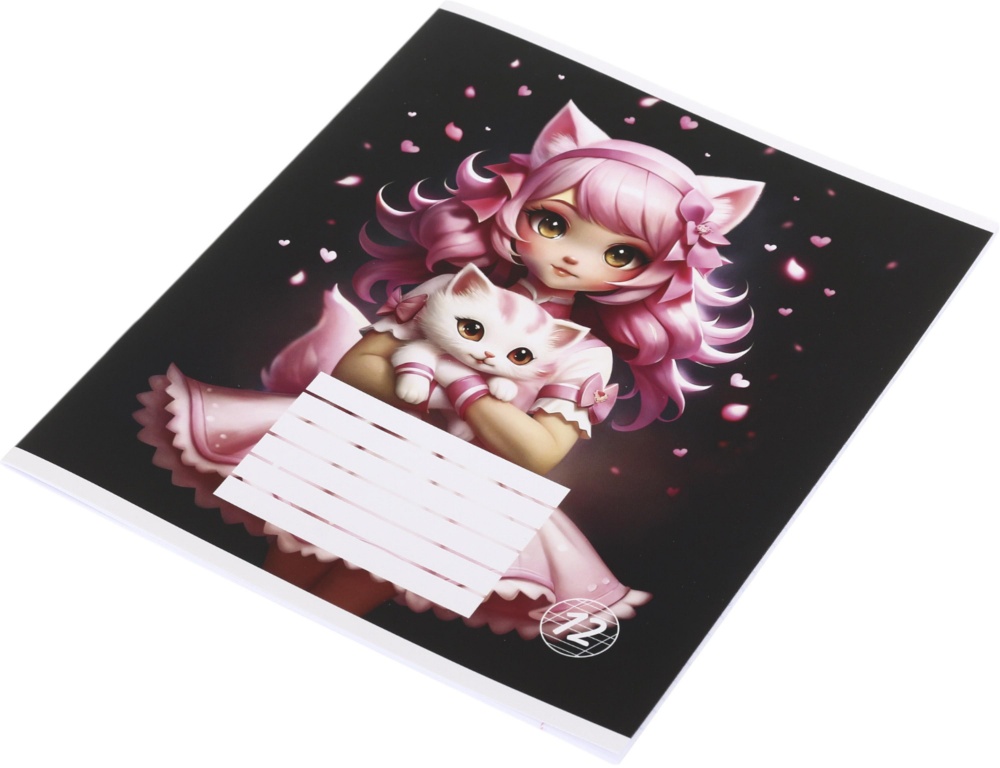 Тетрадь школьная Robot cat_25 12 листов коса линия Nota Bene