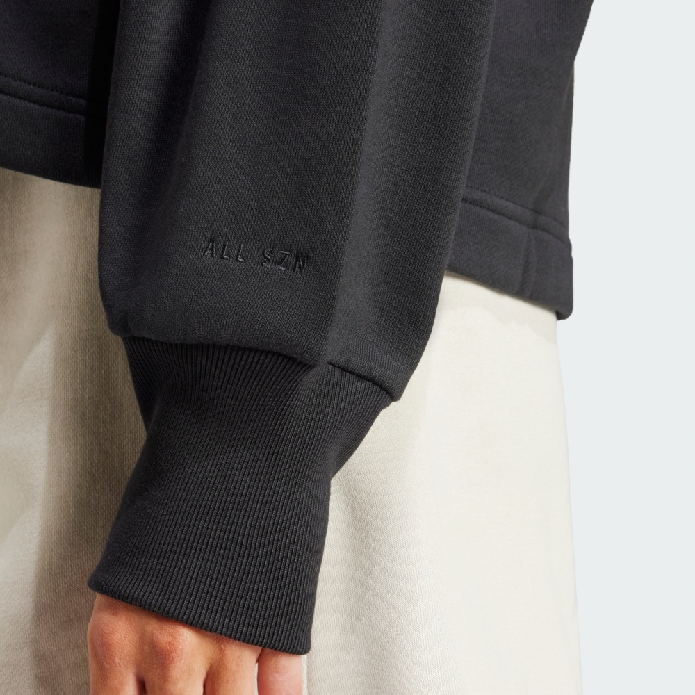 Джемпер Adidas ALL SZN French Terry Loose Full-Zip Hoodie BLACK JJ1251 р.M черный