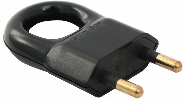 Вилка электрическая с ручкой Legrand 6 А 220 В без заземления 220В 6А IP20 пластик черный