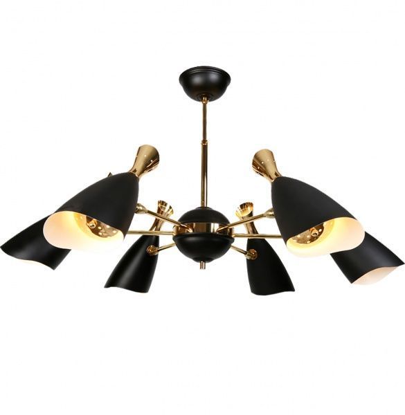 Люстра подвесная Hopfen 6x40 Вт E27 черный ALER 6 LOFT 