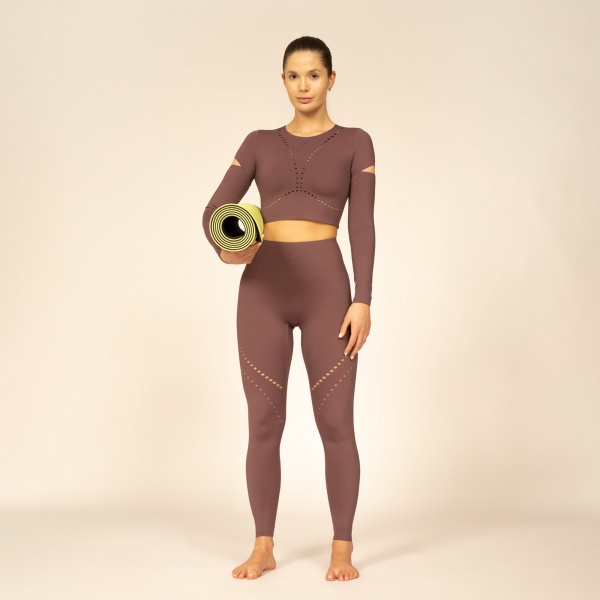 Футболка 4F LONGSLEEVE FNK 4FAW22TFLOF107-80S р.S коричневый