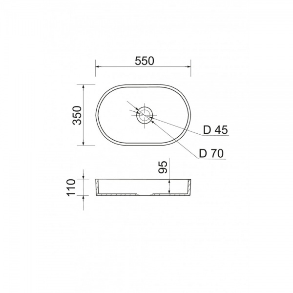 Умивальник-чаша Adamant BESTE Black Matt