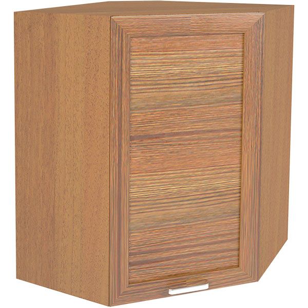 Шкаф верхний угловой МС Дуб родос ВУФ 60/72/60 орех лесной рамочный Грейд