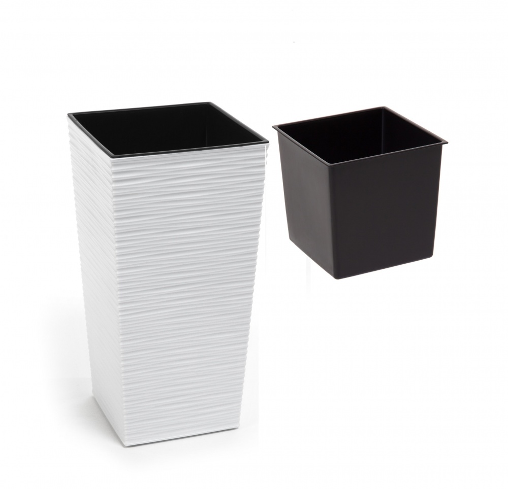 Вазон пластик Finezja DLUTO 25х25х47 см квадратный белый матовый 11 л Lamela (9055890)