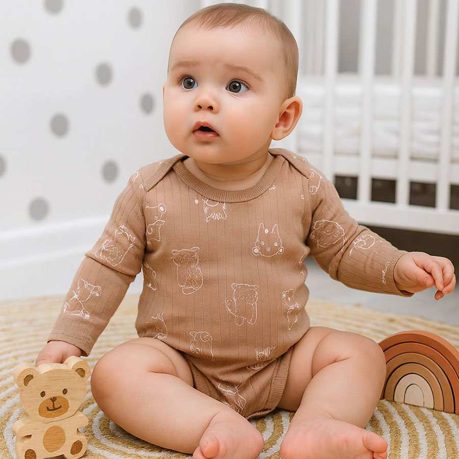 Боді дитяче унісекс Blanka Тваринки р.74-80 бежевий 110840