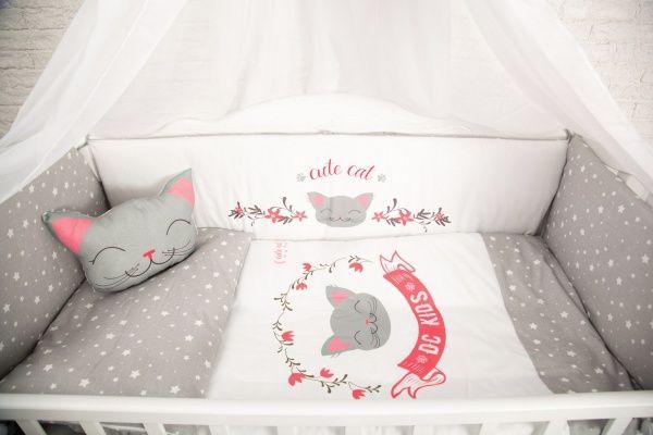 Комплект постельного белья ДС Україна Cute Cat БК-024 серый 