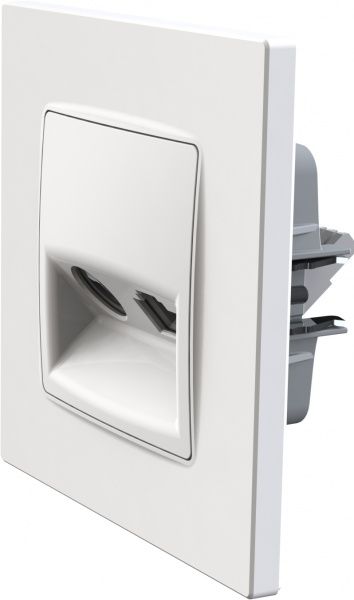 Розетка TV+RJ45 оконечная двойная Plank Electrotechnic Classic/Nordic белый PLK0911031