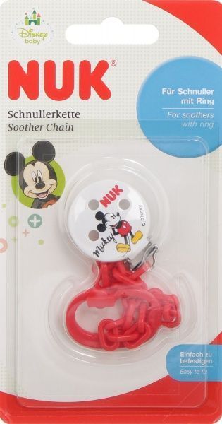 Клипса Nuk Disney Mickey с цепочкой для пустышек